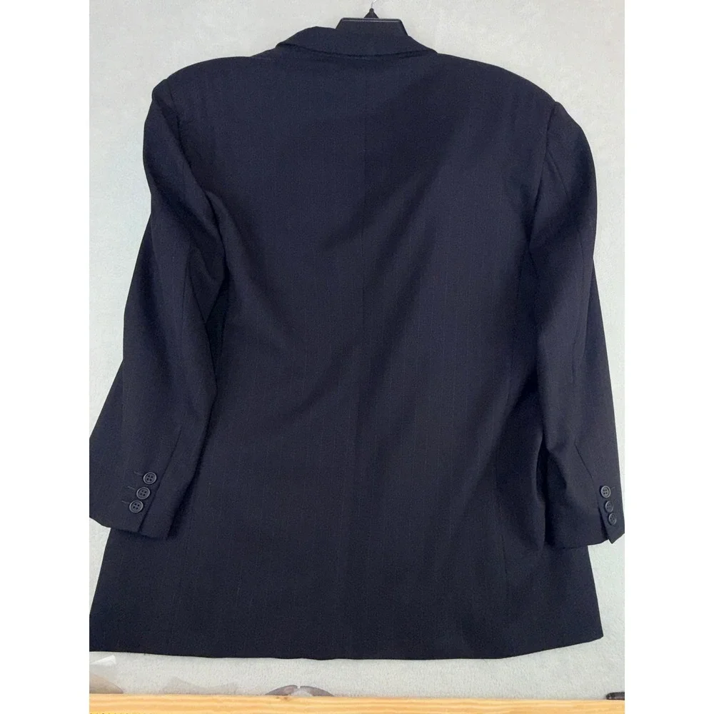 Giorgio Armani 46R Le Collezioni Navy Pinstripe Virgin Wool Blazer Made in Italy